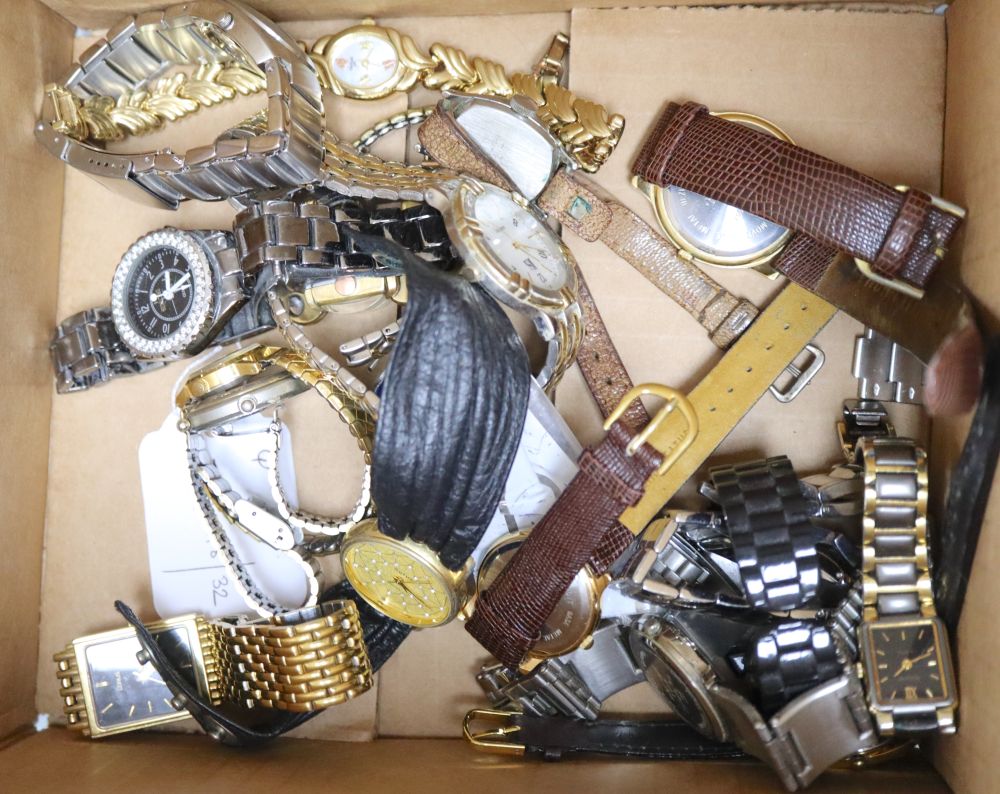A collection of vintage and fashion ladies wristwatches,